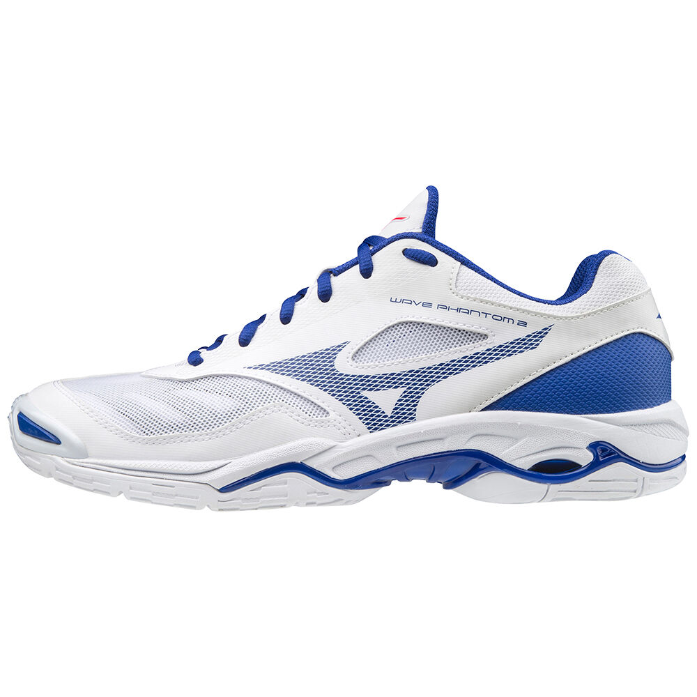 Mens Mizuno Wave Phantom 2 Badminton Shoes White/Blue/Pink Philippines (PFIMUR172)